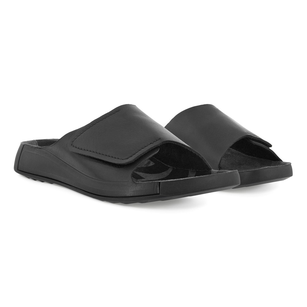 ECCO Mens Sandals Black - 2Nd Cozmo Slide - TOV-072481